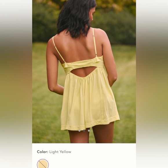 NWT new small Anthropologie clean cut romper shorts yellow tiny FLAW - Picture 3 of 17